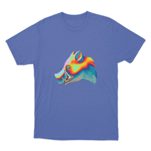 Psychedelic Hog T Shirt Blue